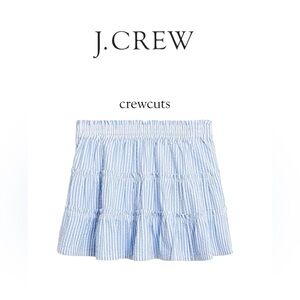 J. Crew NWT Crewcuts Girls Seersucker Skirt Blue White Size 4-5